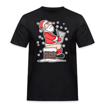 Weihnachtsmann Schornstein lustig Weihnachten - Männer Workwear T-Shirt - Schwarz - Vorne - AI Model Male 178 light (178cm)