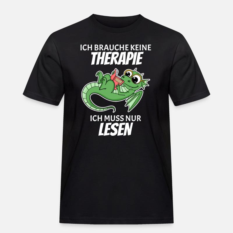 Bücher Drache Drachen - Männer Workwear T-Shirt - Schwarz