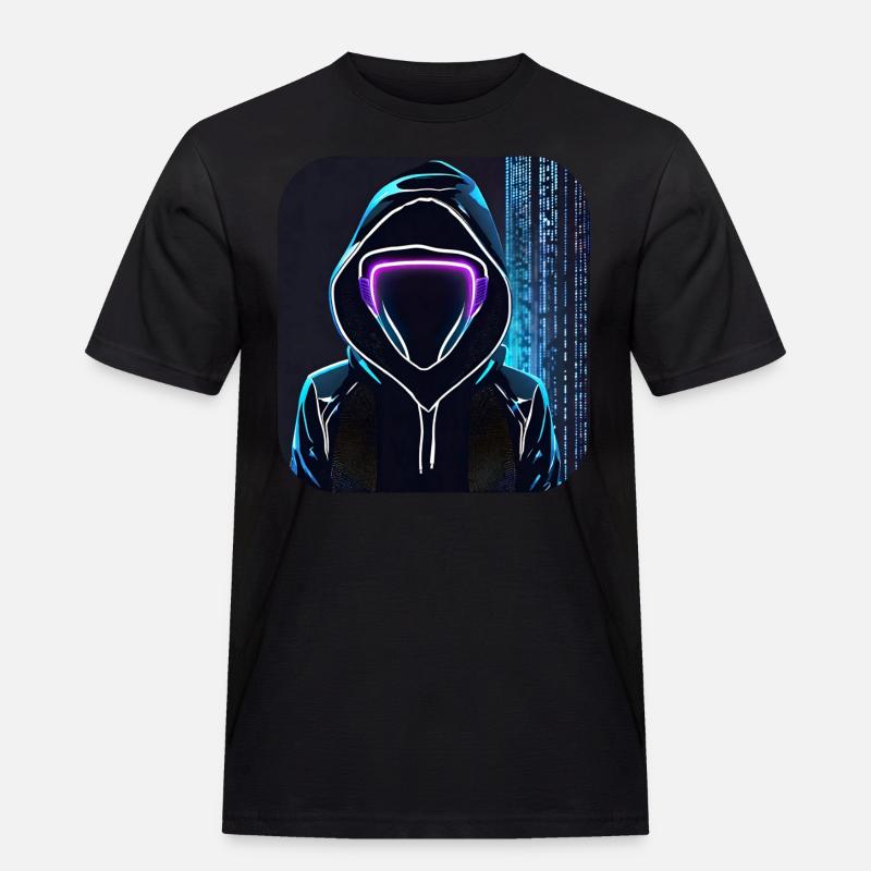 Coole Anonymous Figur - Männer Workwear T-Shirt - Schwarz