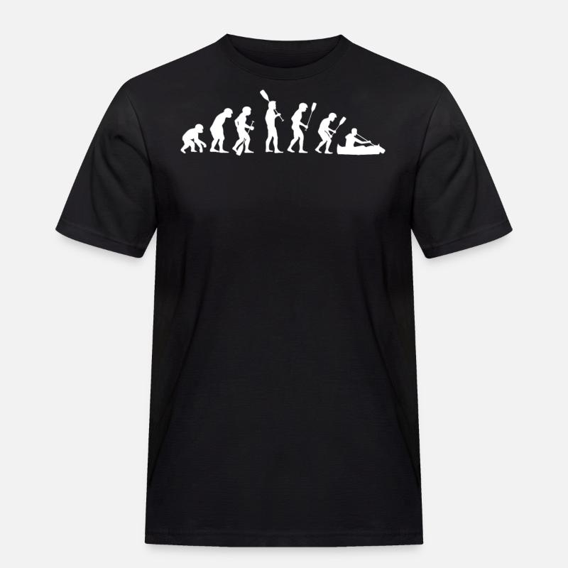 menschliche Evolution Kajak - Männer Workwear T-Shirt - Schwarz