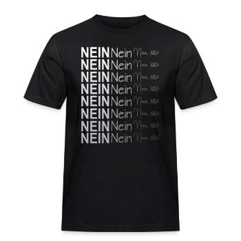 NEIN Bevor Du fragst. Nein Danke - Männer Workwear T-Shirt - Schwarz - Vorne - AI Model Male 178 light (178cm)