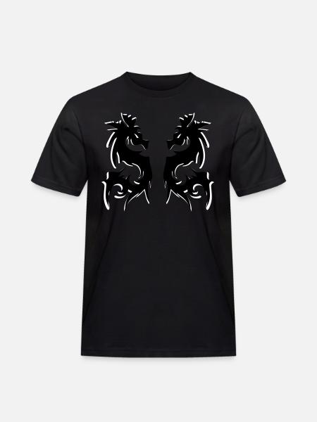 drachen - Männer Workwear T-Shirt - Schwarz