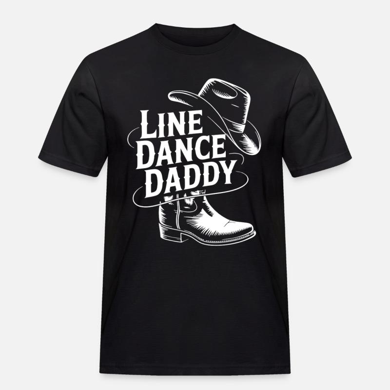 Line Dance Daddy Cowboystil - Männer Workwear T-Shirt - Schwarz