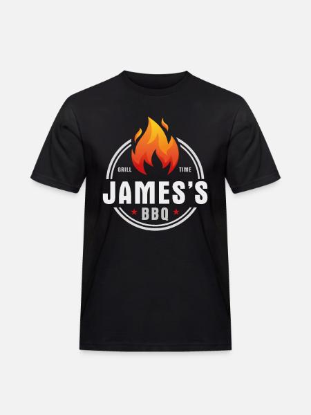 Jamess BBQ - Men's Workwear T-Shirt - black