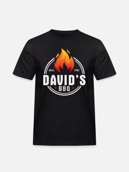 Davids BBQ - Men's Workwear T-Shirt - black
