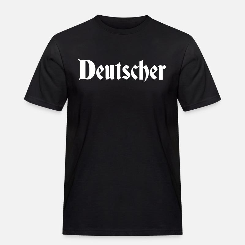Deutscher - Männer Workwear T-Shirt - Schwarz