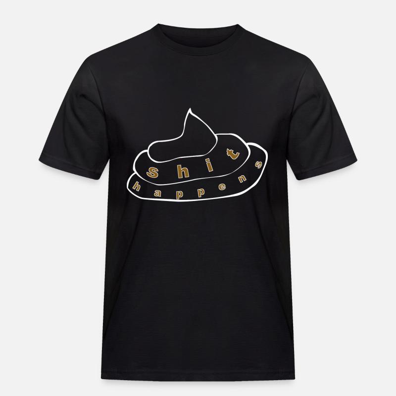 shit happens 1 - Männer Workwear T-Shirt - Schwarz