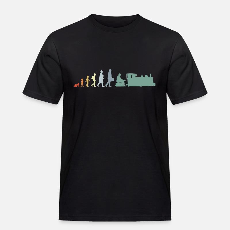 Trainspotter Evolution - Männer Workwear T-Shirt - Schwarz