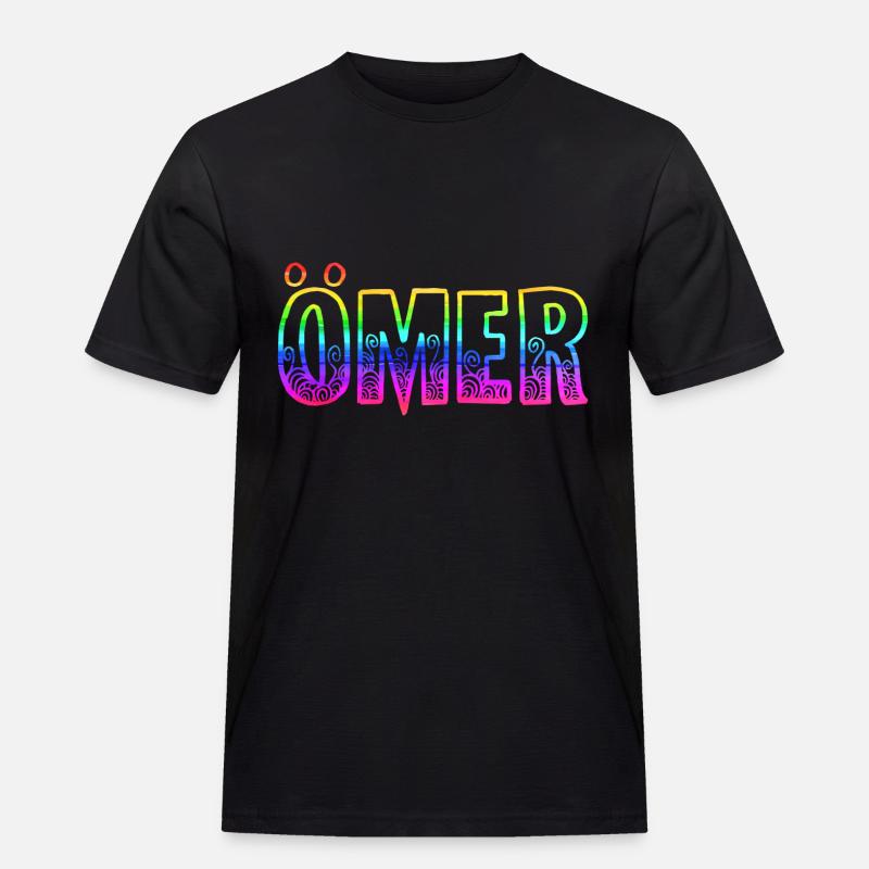 ömer rs regenbogen - Männer Workwear T-Shirt - Schwarz