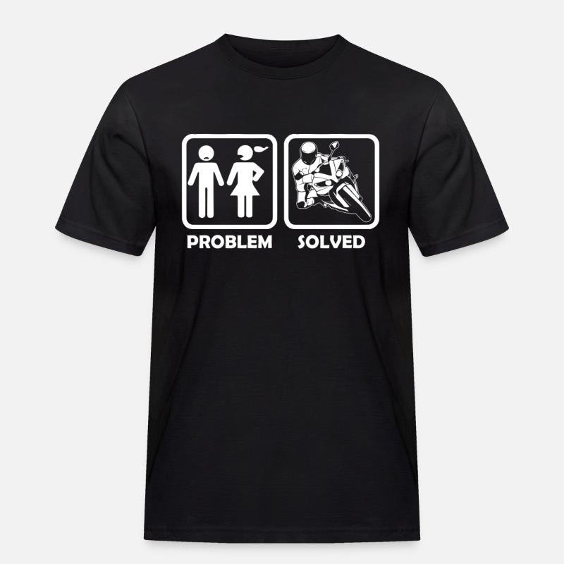 motorcycle superbike problem solution - Männer Workwear T-Shirt - Schwarz