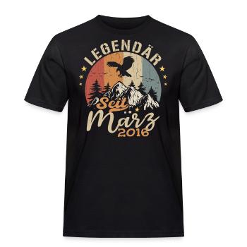 Legenden Werden Im März 2016 Geboren - 2016 - Männer Workwear T-Shirt - Schwarz - Vorne - AI Model Male 178 light (178cm)