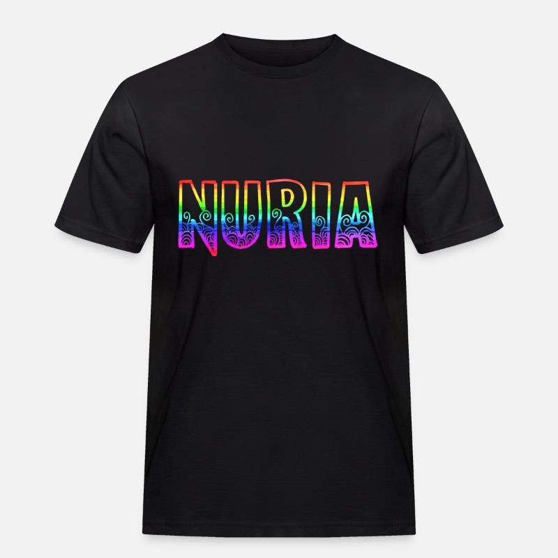 nuria rs regenbogen - Männer Workwear T-Shirt - Schwarz