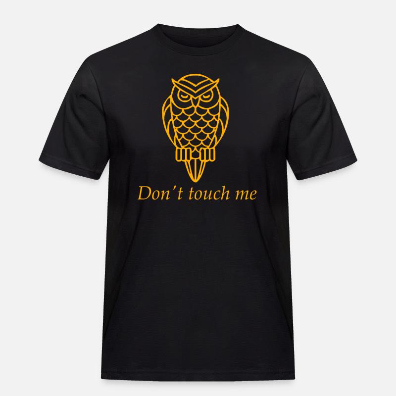genervte Eule - Männer Workwear T-Shirt - Schwarz