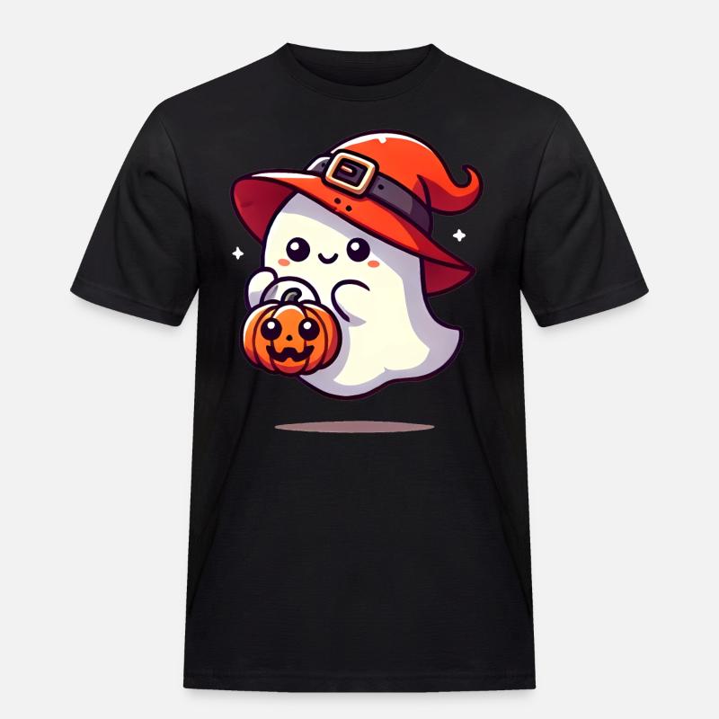 Entzückender Geist mit Hexenhut - Männer Workwear T-Shirt - Schwarz