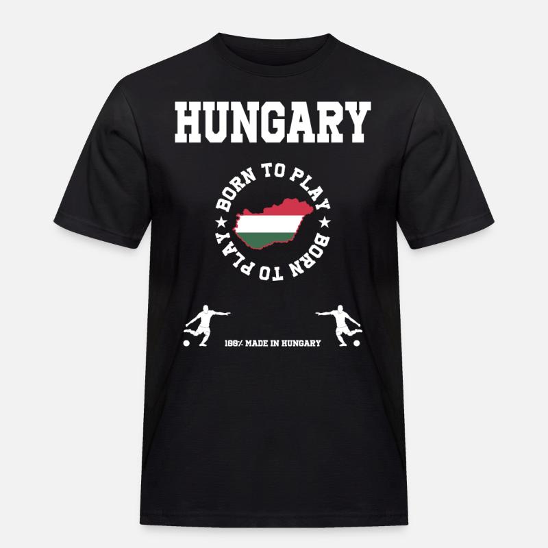 Ungarn - Männer Workwear T-Shirt - Schwarz