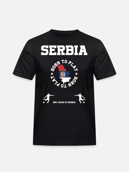 Serbien - Männer Workwear T-Shirt - Schwarz