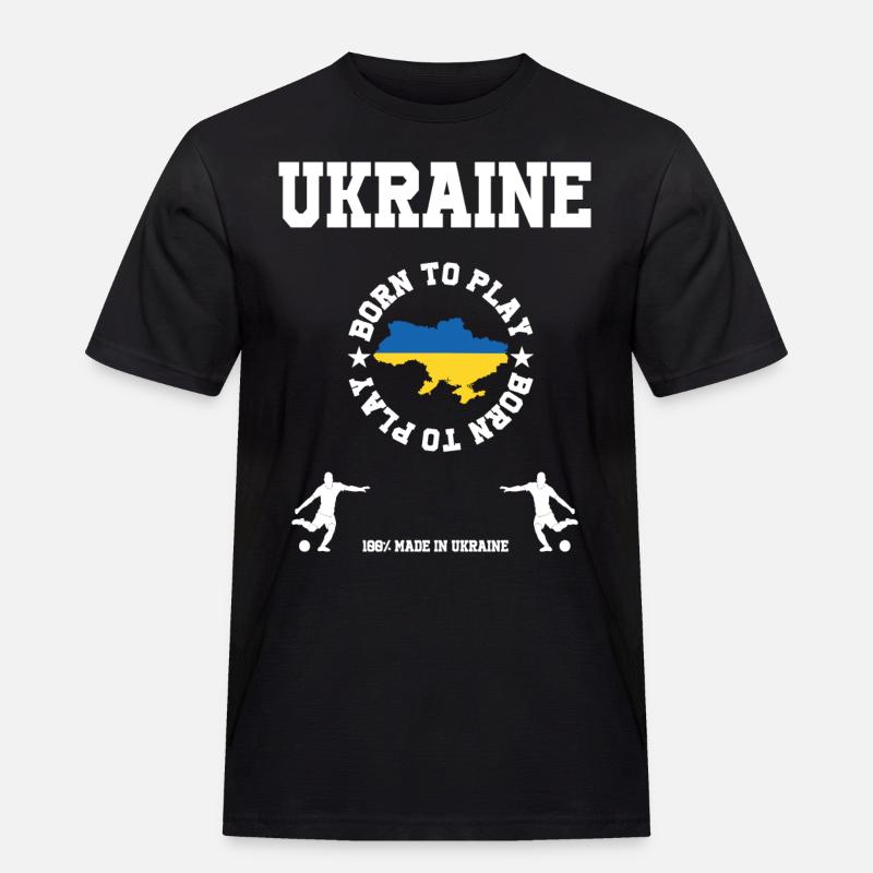 Ukraine - Männer Workwear T-Shirt - Schwarz