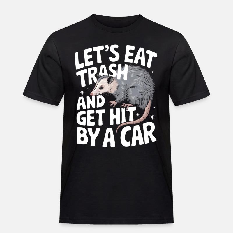 Opossum Possum Tier - Männer Workwear T-Shirt - Schwarz