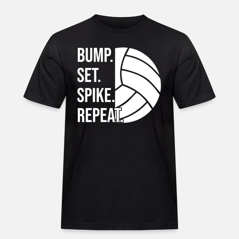 Bump Set Spike Repeat Volleyball - Männer Workwear T-Shirt - Schwarz
