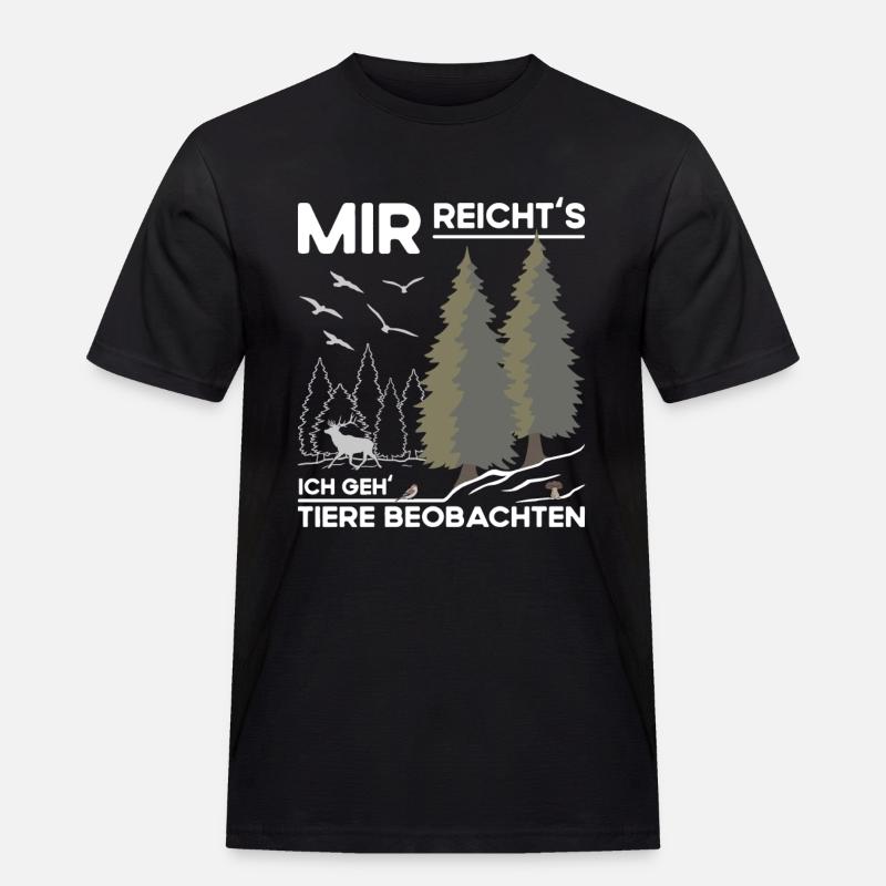 Tiere Beobachten - Männer Workwear T-Shirt - Schwarz