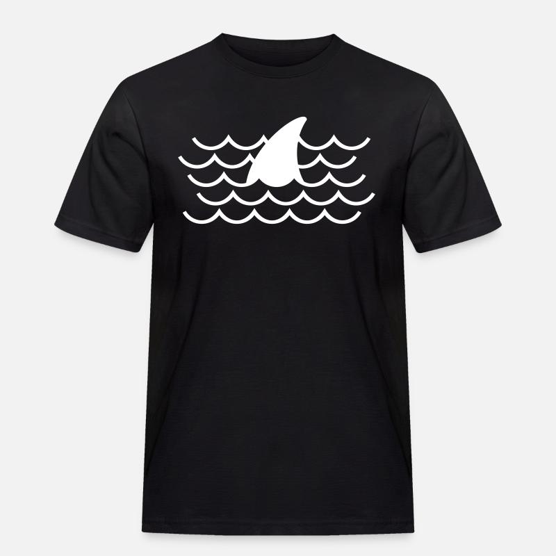 Haifischflosse - Männer Workwear T-Shirt - Schwarz
