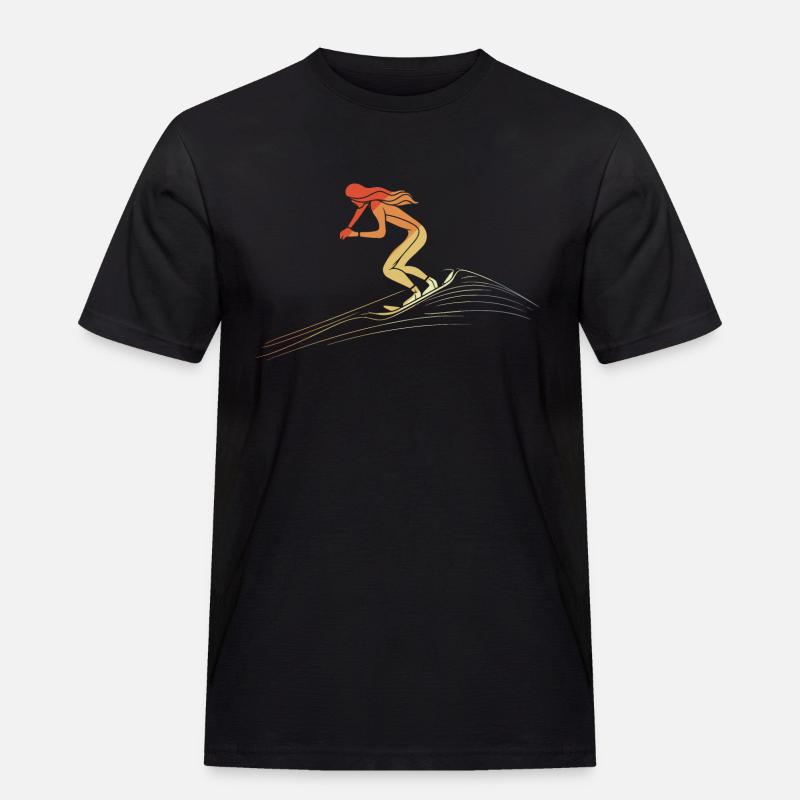 Retro Snowboard Mädchen - Männer Workwear T-Shirt - Schwarz