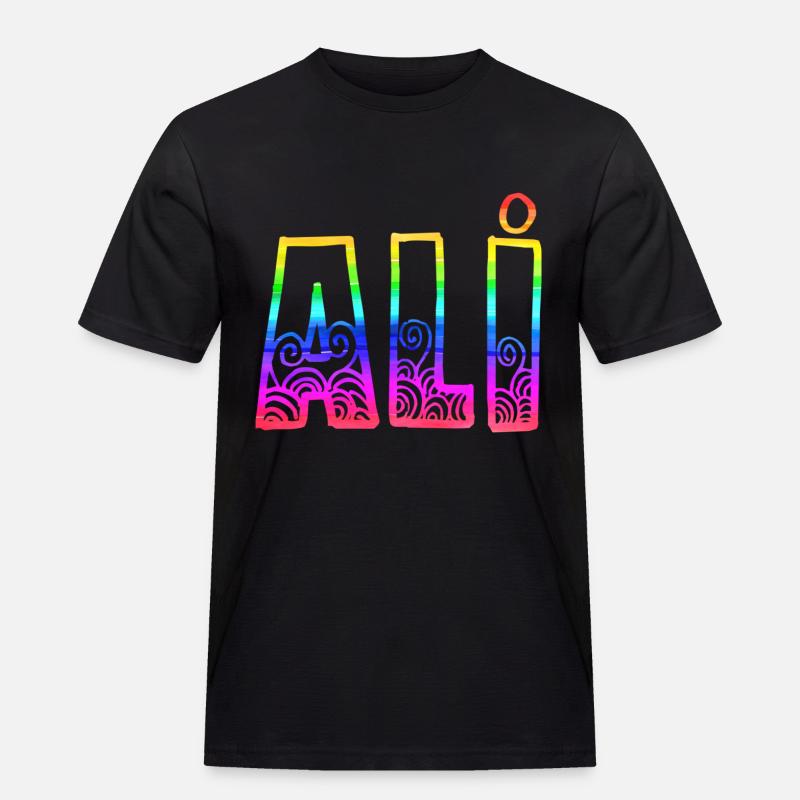 ali rs regenbogen - Männer Workwear T-Shirt - Schwarz