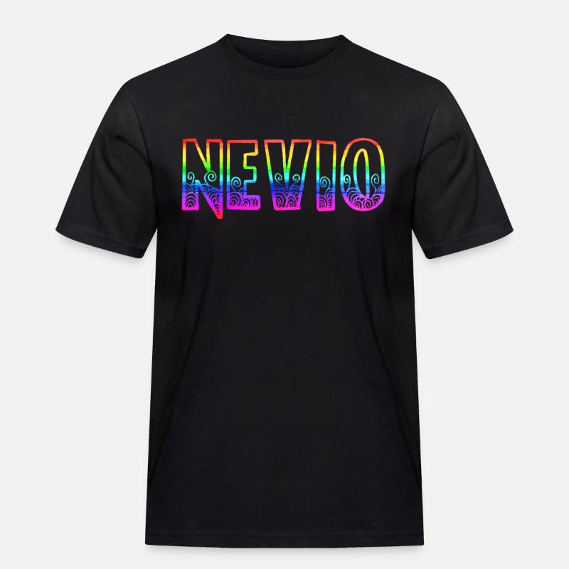 nevio rs regenbogen - Männer Workwear T-Shirt - Schwarz