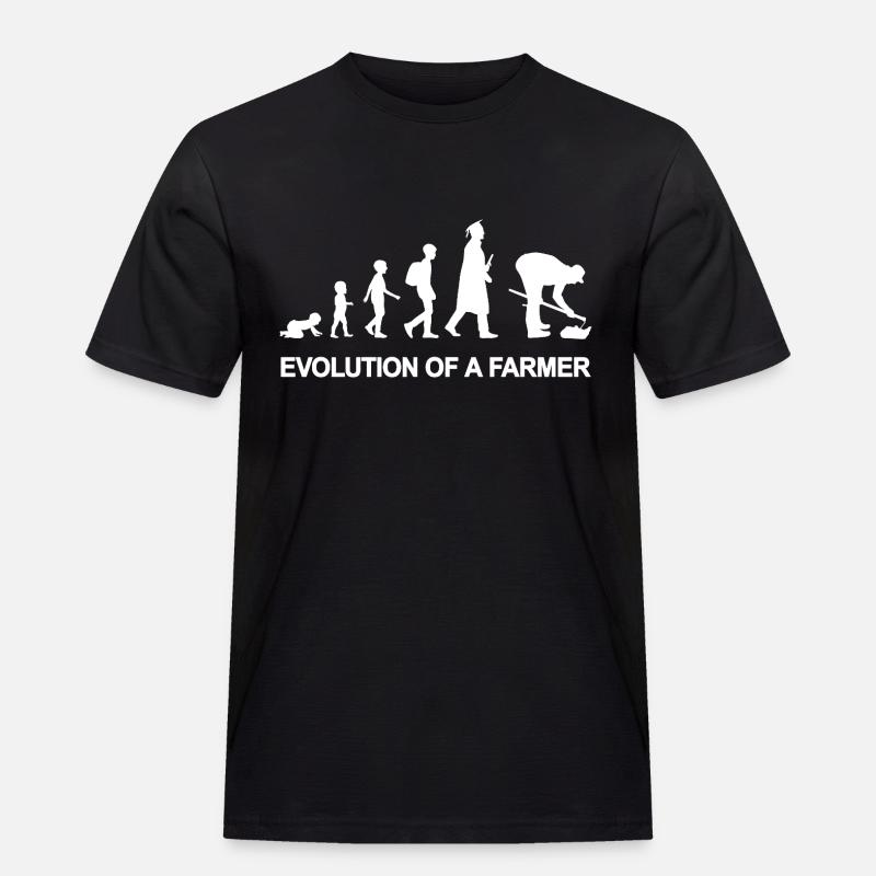 Evolution of a farmer - Men's Workwear T-Shirt - black