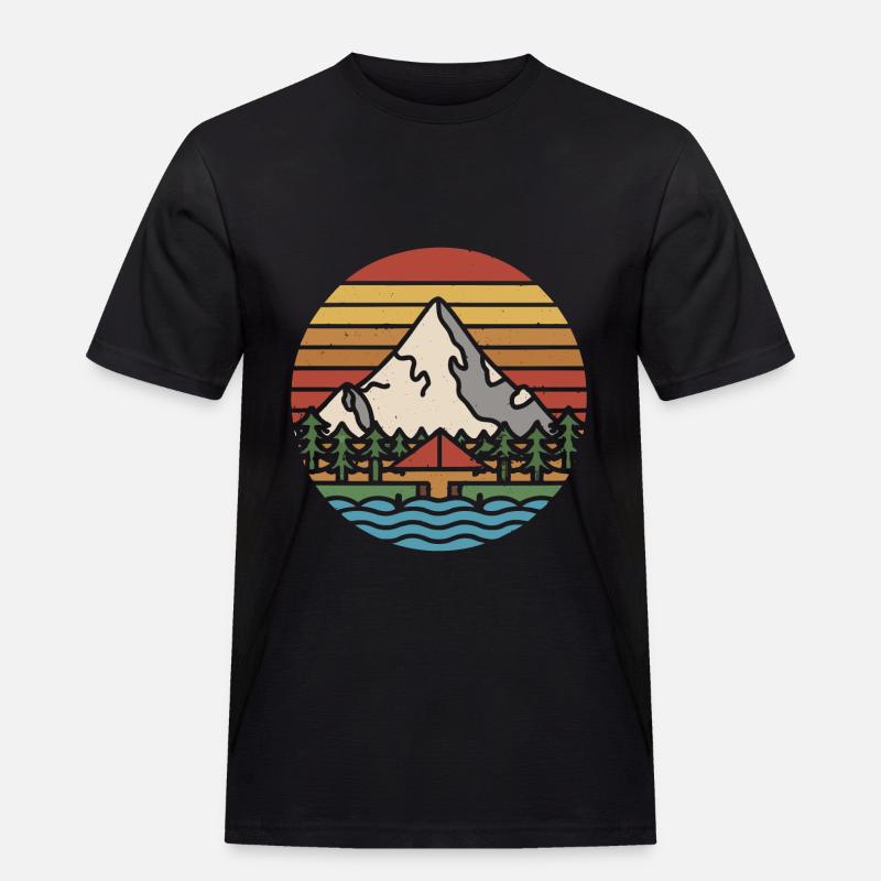Das Abenteuer wartet auf Sie - Männer Workwear T-Shirt - Schwarz