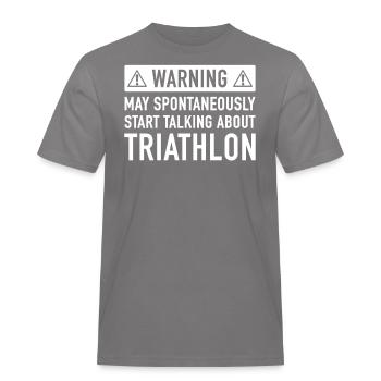 Lustiger Triathlon-Geschenk-Idee - Männer Workwear T-Shirt - Grau - Vorne - AI Model Male 185 dark (185cm)