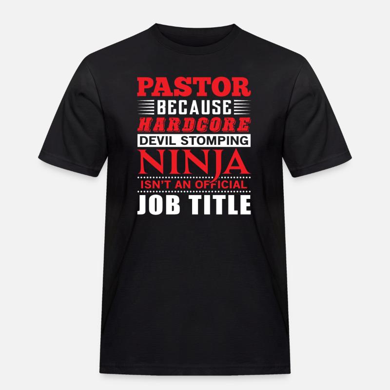 Pastor devil stomping Ninja - Men's Workwear T-Shirt - black