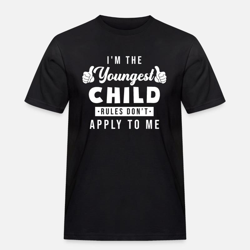 Jüngstes Kind - Männer Workwear T-Shirt - Schwarz