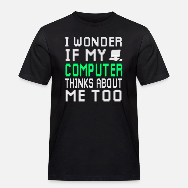 Computer - Männer Workwear T-Shirt - Schwarz