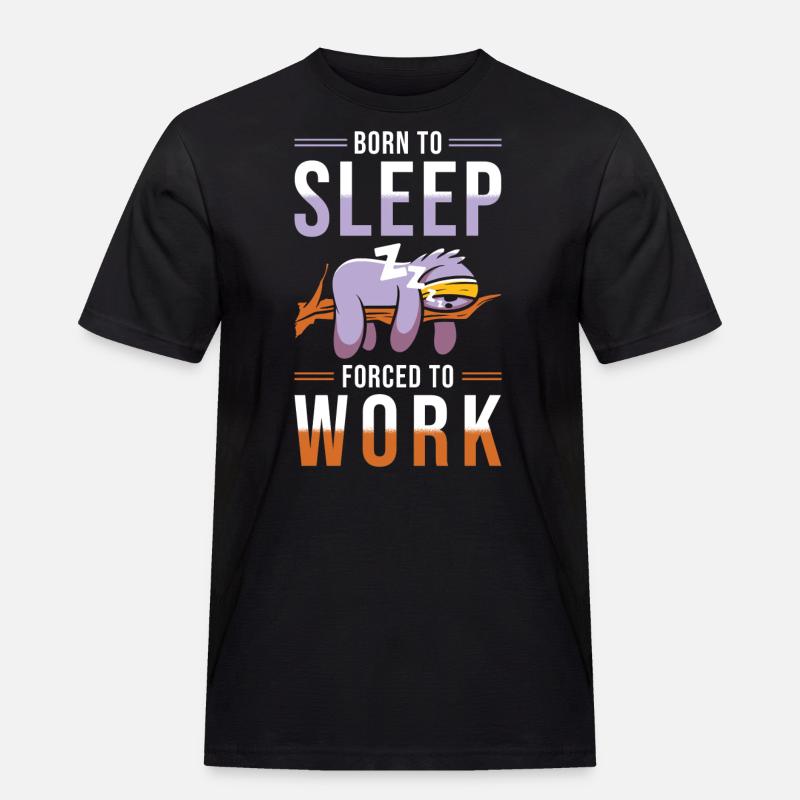 Faultier lustig - Männer Workwear T-Shirt - Schwarz