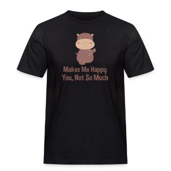 Hippopotames drôle - T-shirt Workwear homme - noir - Devant - AI Model Male 178 light (178cm)