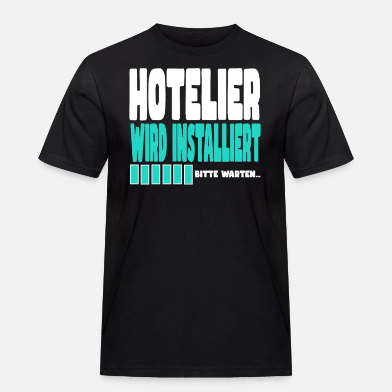 Hotelier wird installiert - Männer Workwear T-Shirt - Schwarz
