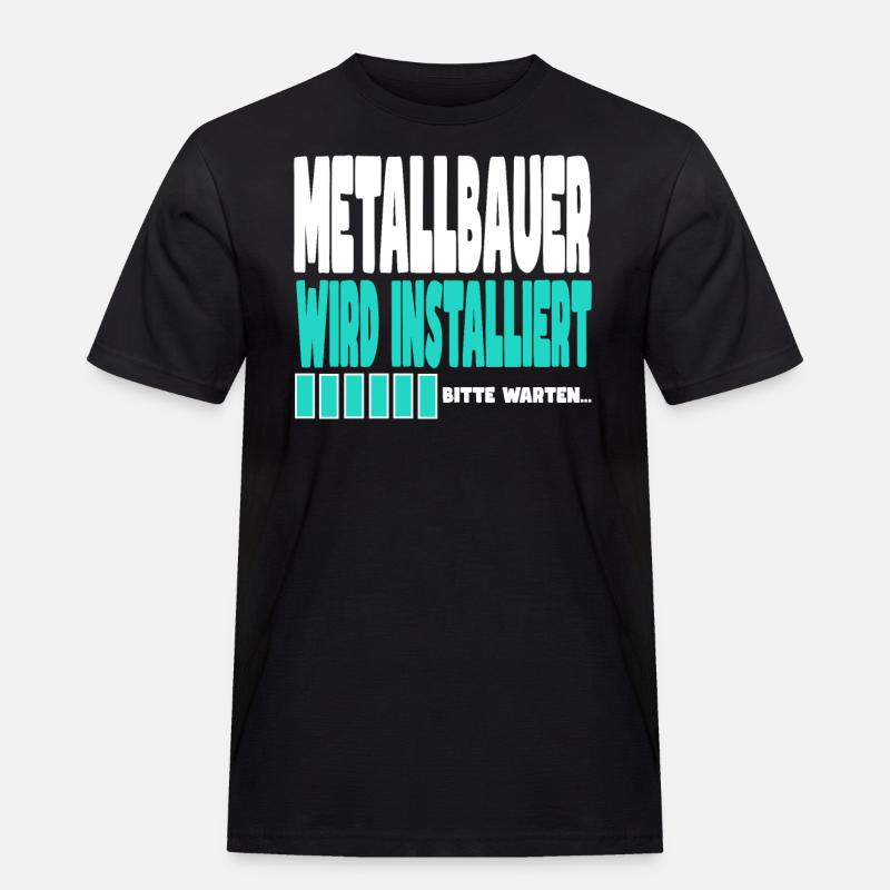 Metallbauer wird installiert - Männer Workwear T-Shirt - Schwarz