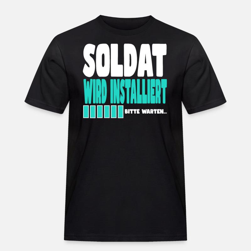 Soldat wird installiert - Männer Workwear T-Shirt - Schwarz