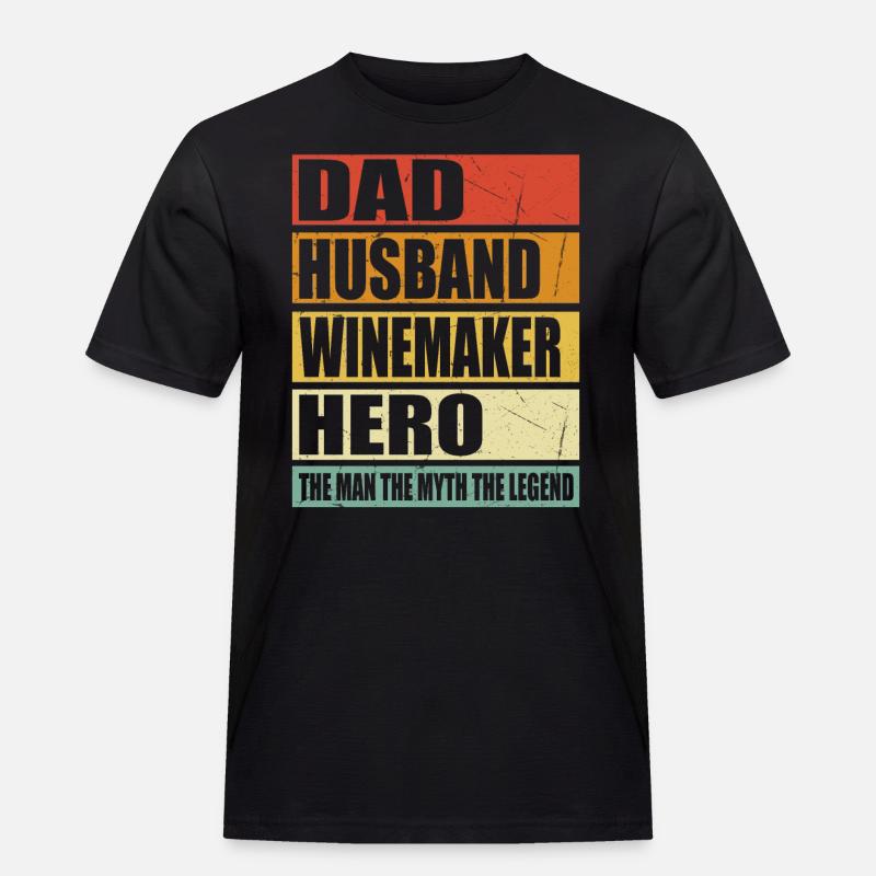 Vater Ehemann Winzer Held - Männer Workwear T-Shirt - Schwarz