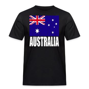 Australia Flag - Men's Workwear T-Shirt - black - Front - AI Model Male 178 light (178cm)