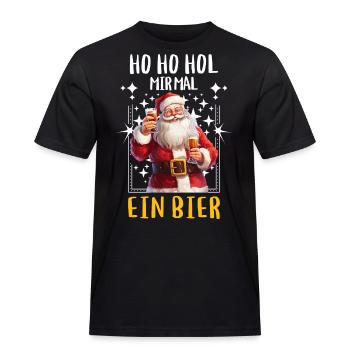 Weihnachtsmann Bier Saufen Alkohol Weihnachten - Männer Workwear T-Shirt - Schwarz - Vorne - AI Model Male 178 light (178cm)