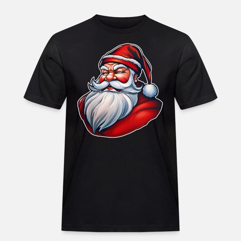 Grimmiger Weihnachsmann - Männer Workwear T-Shirt - Schwarz