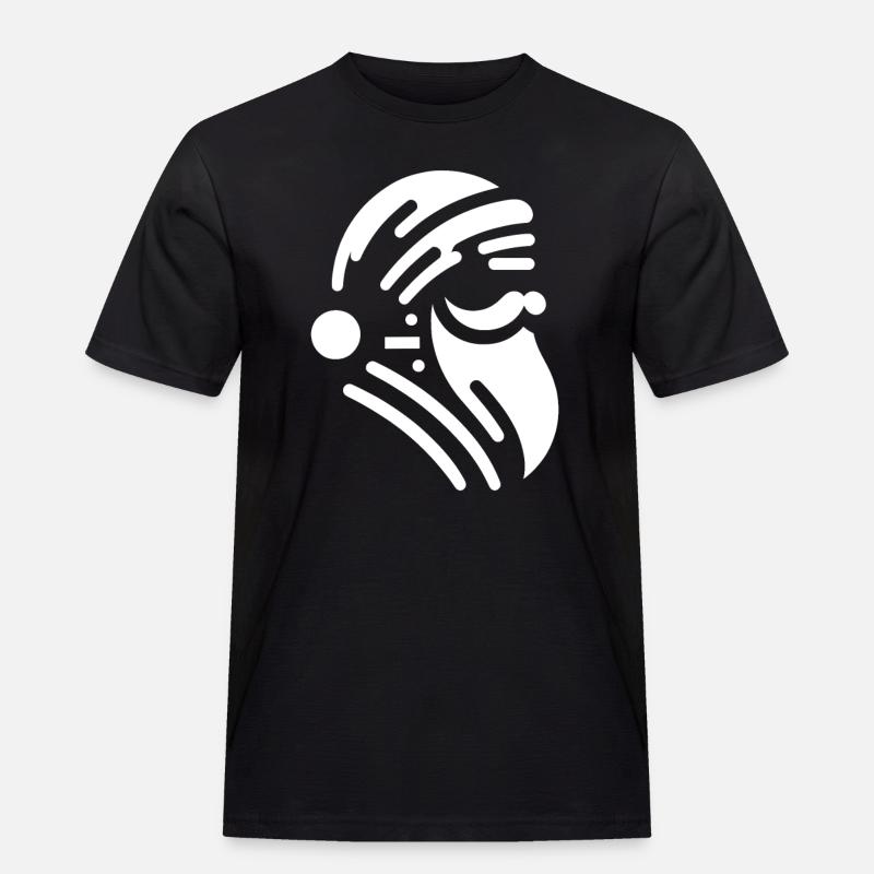 Minimalistischer Weihnachtsmann - Männer Workwear T-Shirt - Schwarz