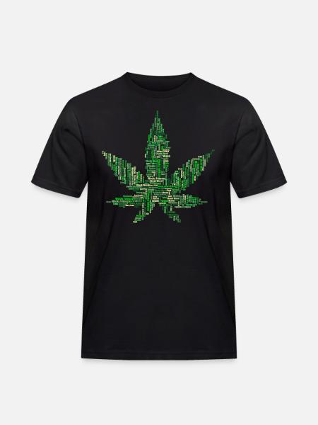 Hanfblatt Schriftzug Geschenk Geschenkidee - Männer Workwear T-Shirt - Schwarz
