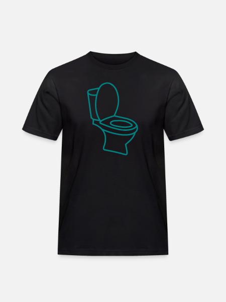 Klo WC Toilette - Männer Workwear T-Shirt - Schwarz