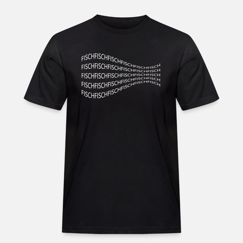 Fisch - Männer Workwear T-Shirt - Schwarz