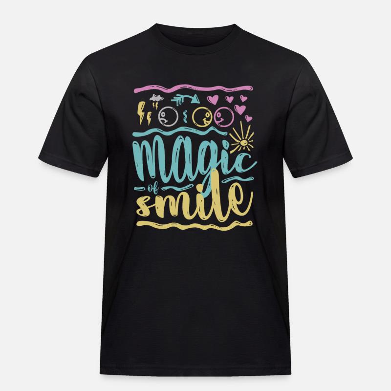 Smile - Männer Workwear T-Shirt - Schwarz