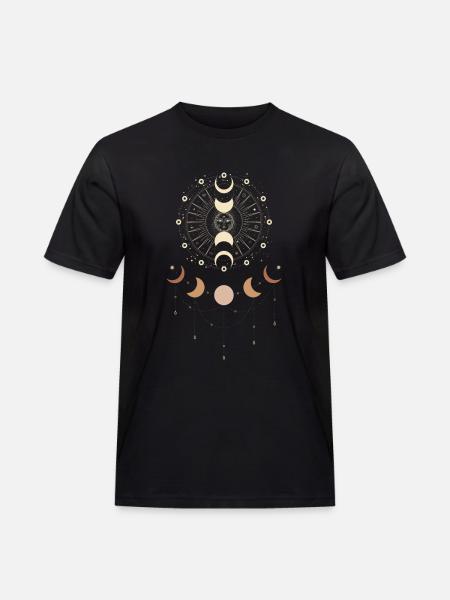 Okkult symbol med sol og måne åndelig - Herre Workwear T-Shirt - sort