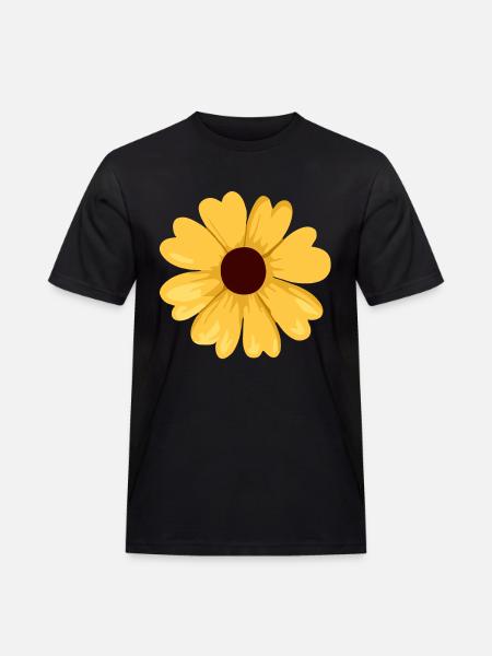 Solsikke gul blomst illustration Klistermærke - Herre Workwear T-Shirt - sort